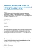 ABIM Internal Medicine Boards & ITE Exam &vert; 200 Practice Questions & Verified Answers with Rationales &vert; Latest Update 2026&sol;2027 &vert; A&plus; Graded