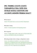 EPIC TRAINING COG170 COGITO&NewLine;FUNDAMENTALS FINAL PAPER 2026&NewLine;DETAILED MODULE QUESTIONS AND&NewLine;ACCURATE ANSWERS PREMIUM QUALITY