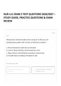 NUR-111 EXAM 2 TEXT QUESTIONS 2026&sol;2027 &ndash; STUDY GUIDE&comma; PRACTICE QUESTIONS & EXAM REVIEW