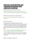 EPIC CLN 102 INI REVIEW 2026&NewLine;VERIFIED QUESTIONS WITH&NewLine;COMPLETE ANSWERS&NewLine;