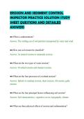 EROSION AND SEDIMENT CONTROL&NewLine;INSPECTOR PRACTICE SOLUTION STUDY&NewLine;SHEET QUESTIONS AND DETAILED&NewLine;ANSWERS&NewLine;