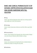 BASIC AND CLINICAL PHARMACOLOGY 15 BY&NewLine;KATZUNG CERTIFICATION EVALUATION EXAMS&NewLine;2026 SOLVED QUESTIONS WITH FULL&NewLine;SOLUTION&NewLine;
