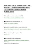 BASIC AND CLINICAL PHARMACOLOGY 15 BY&NewLine;KATZUNG COMPREHENSIVE EXAM 2026 FULL&NewLine;QUESTIONS AND CORRECT ANSWERS&NewLine;ALREADY PASSED&NewLine;