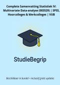Samenvatting &lpar;volledig&rpar; SPSS&comma; Statistiek IV&colon; Multivariate Data Analyse 