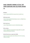BASIC GERIATRIC NURSING ACTUAL TEST&NewLine;PAPER QUESTIONS AND SOLUTIONS GRADED&NewLine;A&plus;