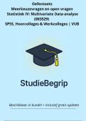 Oefentoets&comma; Open en meerkeuzenvragen &lpar;SPSS&rpar; Statistiek IV&colon; multivariate data-analyse 