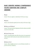 BASIC GERIATRIC NURSING COMPREHENSIVE&NewLine;SOLVED QUESTIONS AND COMPLETE&NewLine;ANSWERS
