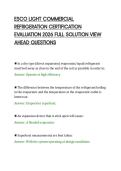 ESCO LIGHT COMMERCIAL&NewLine;REFRIGERATION CERTIFICATION&NewLine;EVALUATION 2026 FULL SOLUTION VIEW&NewLine;AHEAD QUESTIONS