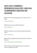 ESCO LIGHT COMMERCIAL&NewLine;REFRIGERATION EXAM STUDY GUIDE 2026&NewLine;COMPREHENSIVE QUESTIONS AND&NewLine;SOLUTIONS&NewLine;