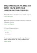 BASIC PHARMACOLOGY FOR NURSES 17TH&NewLine;EDITION COMPREHENSIVE SOLVED&NewLine;QUESTIONS AND COMPLETE ANSWERS