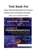 Test Bank for Lehne's Pharmacotherapeutics for Advanced Practice Nurses and Physician Assistants 3rd Edition by Laura D&period; Rosenthal and Jacqueline Rosenjack&period;Latest Edition &vert; 2026