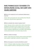 BASIC PHARMACOLOGY FOR NURSES 17TH&NewLine;EDITION UPDATED ACTUAL TEST SCRIPT WITH&NewLine;SOLVED QUESTIONS&NewLine;