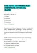 BATES ACTUAL TEST PAPER COMPLETE&NewLine;QUESTIONS AND ANSWERS FULL&NewLine;SOLUTION&NewLine;