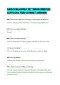 BATES EXAM PREP TEST BANK VERIFIED&NewLine;QUESTIONS AND CORRECT ANSWERS&NewLine;