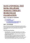 &lpar;2026&sol;2027&rpar;ELITE UNIVERSAL TEST BANK&colon; Delaware Massage Therapy Board Rules & Jurisprudence Examination &plus; Free Cheat Sheet