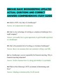 BBK99E1 BASIC BOOKKEEPING UPDATED&NewLine;ACTUAL QUESTIONS AND CORRECT&NewLine;ANSWERS COMPREHENSIVE STUDY GUIDE&NewLine;