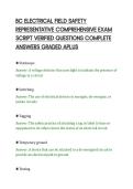 BC ELECTRICAL FIELD SAFETY&NewLine;REPRESENTATIVE COMPREHENSIVE EXAM&NewLine;SCRIPT VERIFIED QUESTIONS COMPLETE&NewLine;ANSWERS GRADED APLUS&NewLine;