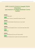 EPIC CLN251 CLN252 Sample EXAM&NewLine;Questions&NewLine;and Answers Verified Solutions Latest&NewLine;Update
