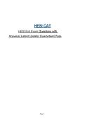 HESI CAT- HESI Exit Exam Questions with Answers&vert; Latest Update&vert; Guaranteed Pass