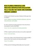 BCAI FLORIDA PRINCIPLES AND&NewLine;PRACTICE CERTIFICATION EVALUATION&NewLine;FULLY SOLVED TEST BANK ONE HUNDRED&NewLine;PERCENT CORRECT&NewLine;