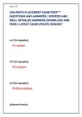 UGA MATH PLACEMENT EXAM PREP&ast;&ast;&ast; &NewLine;QUESTIONS AND ANSWERS &vert; VERIFIED AND &NewLine;WELL DETAILED ANSWERS &vert;DOWNLOAD AND &NewLine;PASS &vert; LATEST EXAM UPDATE 2026&sol;2027