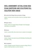 ESOL ASSESSMENT ACTUAL EXAM 2026&NewLine;EXAM QUESTIONS AND SOLUTIONS FULL&NewLine;SOLUTION VIEW AHEAD&NewLine;