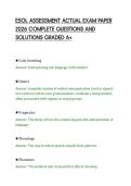 ESOL ASSESSMENT ACTUAL EXAM PAPER&NewLine;2026 COMPLETE QUESTIONS AND&NewLine;SOLUTIONS GRADED A&plus;&NewLine;