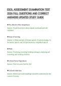 ESOL ASSESSMENT EXAMINATION TEST&NewLine;2026 FULL QUESTIONS AND CORRECT&NewLine;ANSWERS UPDATED STUDY GUIDE&NewLine;