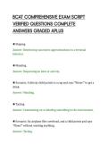BCAT COMPREHENSIVE EXAM SCRIPT&NewLine;VERIFIED QUESTIONS COMPLETE&NewLine;ANSWERS GRADED APLUS&NewLine;