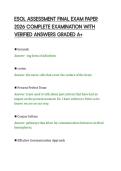 ESOL ASSESSMENT FINAL EXAM PAPER&NewLine;2026 COMPLETE EXAMINATION WITH&NewLine;VERIFIED ANSWERS GRADED A&plus;&NewLine;