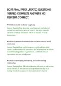 BCAT FINAL PAPER UPDATED QUESTIONS&NewLine;VERIFIED COMPLETE ANSWERS 100&NewLine;PERCENT CORRECT&NewLine;