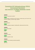 Essentials OF Pathophysiology FINAL&NewLine;Assessment Questions&NewLine;and Answers Verified Solutions Latest&NewLine;Update