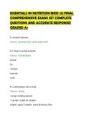 ESSENTIALS IN NUTRITION BIOD 121 FINAL&NewLine;COMPREHENSIVE EXAMS SET COMPLETE&NewLine;QUESTIONS AND ACCURATE RESPONSES&NewLine;GRADED A&plus;