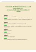 Essentials OF Pathophysiology EXAM&NewLine;Questions and&NewLine;Answers Verified Solutions Latest&NewLine;Update
