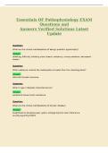 Essentials OF Pathophysiology EXAM&NewLine;Questions and&NewLine;Answers Verified Solutions Latest&NewLine;Update