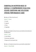 ESSENTIALS IN NUTRITION BIOD 121&NewLine;MODULE 3 COMPREHENSIVE EXAM 2026&NewLine;SOLVED QUESTIONS AND SOLUTIONS&NewLine;STRONG PERFORMANCE GUIDE