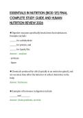 ESSENTIALS IN NUTRITION &lpar;BIOD 121&rpar; FINAL&NewLine;COMPLETE STUDY GUIDE AND HUMAN&NewLine;NUTRITION REVIEW 2026&NewLine;