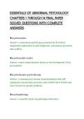 ESSENTIALS OF ABNORMAL PSYCHOLOGY&NewLine;CHAPTERS 1 THROUGH 14 FINAL PAPER&NewLine;SOLVED QUESTIONS WITH COMPLETE&NewLine;ANSWERS&NewLine;