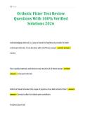 Orthotic Fitter Test Review&NewLine;Questions With 100&percnt; Verified&NewLine;Solutions 2026