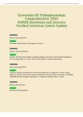 Essentials OF Pathophysiology&NewLine;Comprehensive TEST&NewLine;PAPER Questions and Answers&NewLine;Verified Solutions Latest Update