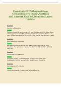 Essentials OF Pathophysiology&NewLine;Comprehensive Exam Questions&NewLine;and Answers Verified Solutions Latest&NewLine;Update