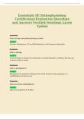 Essentials OF Pathophysiology&NewLine;Certification Evaluation Questions&NewLine;and Answers Verified Solutions Latest&NewLine;Update