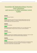 Essentials OF Pathophysiology Practice&NewLine;TEST Questions&NewLine;and Answers Verified Solutions Latest&NewLine;Update
