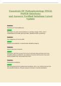 Essentials OF Pathophysiology FINAL&NewLine;PAPER Questions&NewLine;and Answers Verified Solutions Latest&NewLine;Update