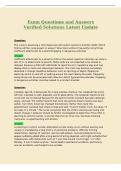 Exam Questions and Answers&NewLine;Verified Solutions Latest Update
