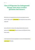 Class A&sol;B Operator For Underground&NewLine;Storage Tank 2026&vert; Certified&NewLine;Questions And Answers