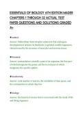ESSENTIALS OF BIOLOGY 6TH EDITION MADER&NewLine;CHAPTERS 1 THROUGH 32 ACTUAL TEST&NewLine;PAPER QUESTIONS AND SOLUTIONS GRADED&NewLine;A&plus;