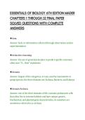 ESSENTIALS OF BIOLOGY 6TH EDITION MADER&NewLine;CHAPTERS 1 THROUGH 32 FINAL PAPER&NewLine;SOLVED QUESTIONS WITH COMPLETE&NewLine;ANSWERS&NewLine;