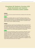 Essentials OF Pediatric Nursing 4TH&NewLine;Exam Questions and Answers&NewLine;Verified Solutions Latest Update