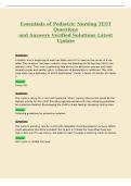 Essentials of Pediatric Nursing TEST&NewLine;Questions&NewLine;and Answers Verified Solutions Latest&NewLine;Update